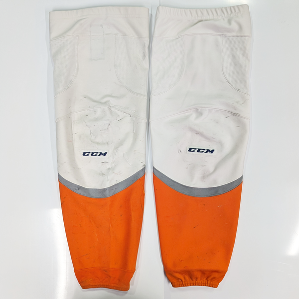 AHL - Used CCM Hockey Socks (White/Orange/Grey)