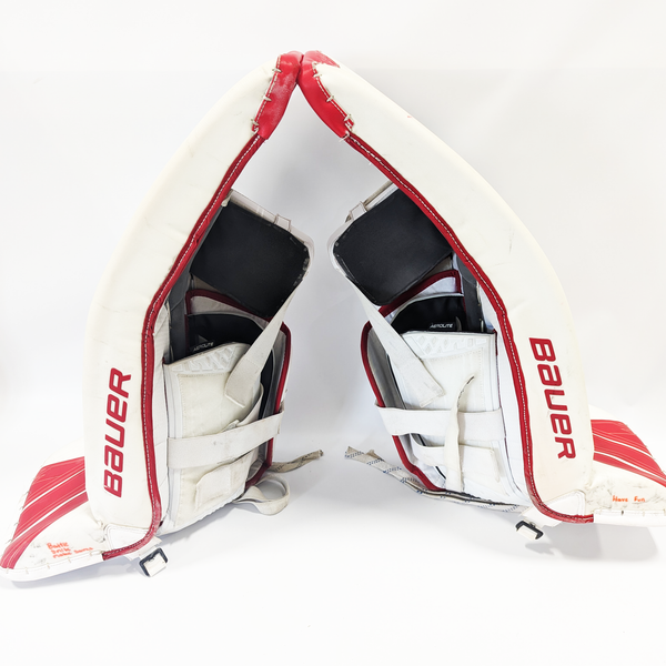 Bauer Supreme Ultrasonic - Used OHL Goalie Leg Pads (Red/White)