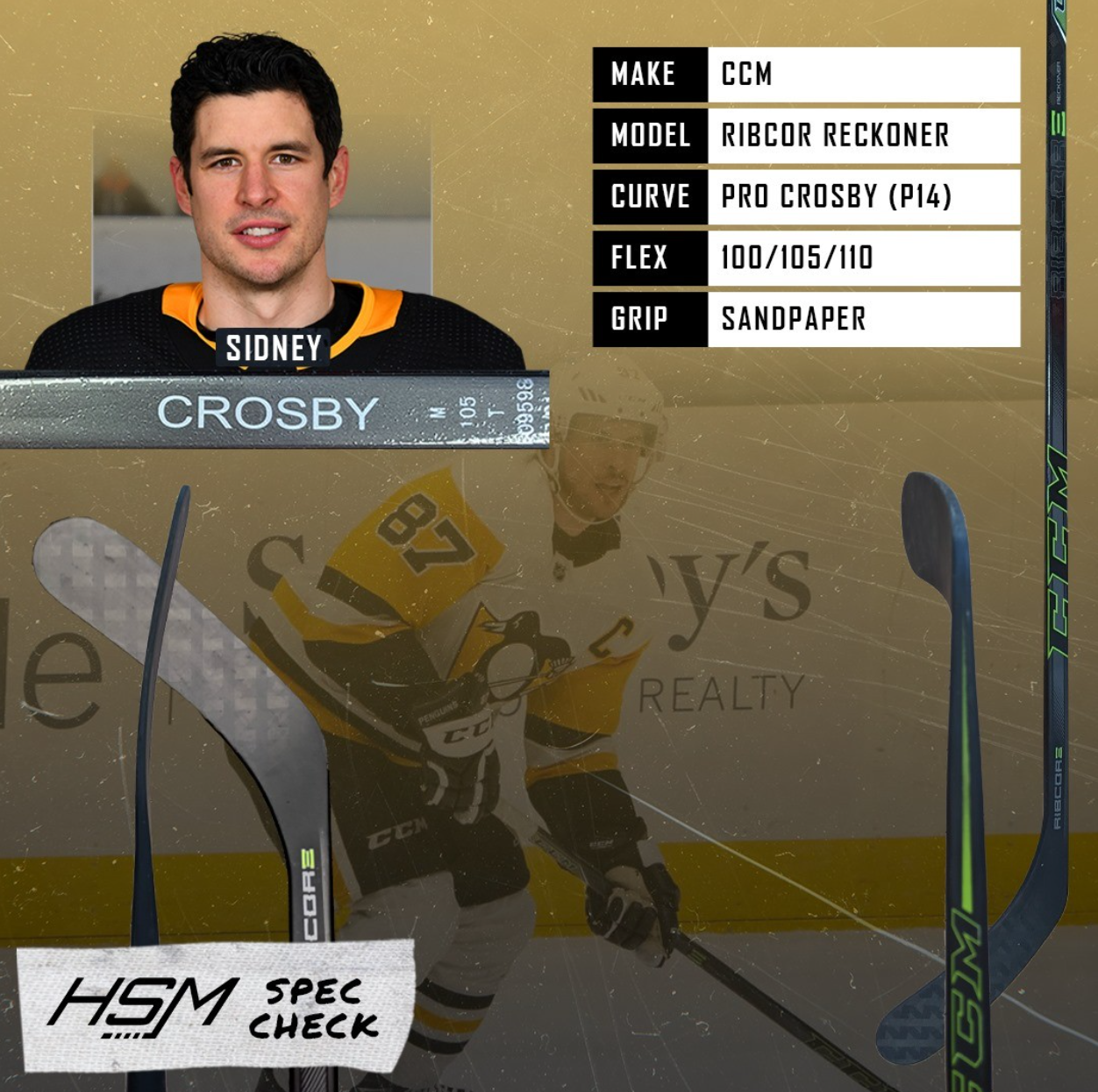 Sidney Crosby Stick Spec Check