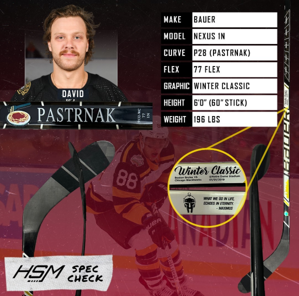 David Pastrnak Stick Spec Check
