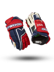 Sherwood Code Encrypt Pro - Retail Hockey Glove - Junior (Navy/Red/White)