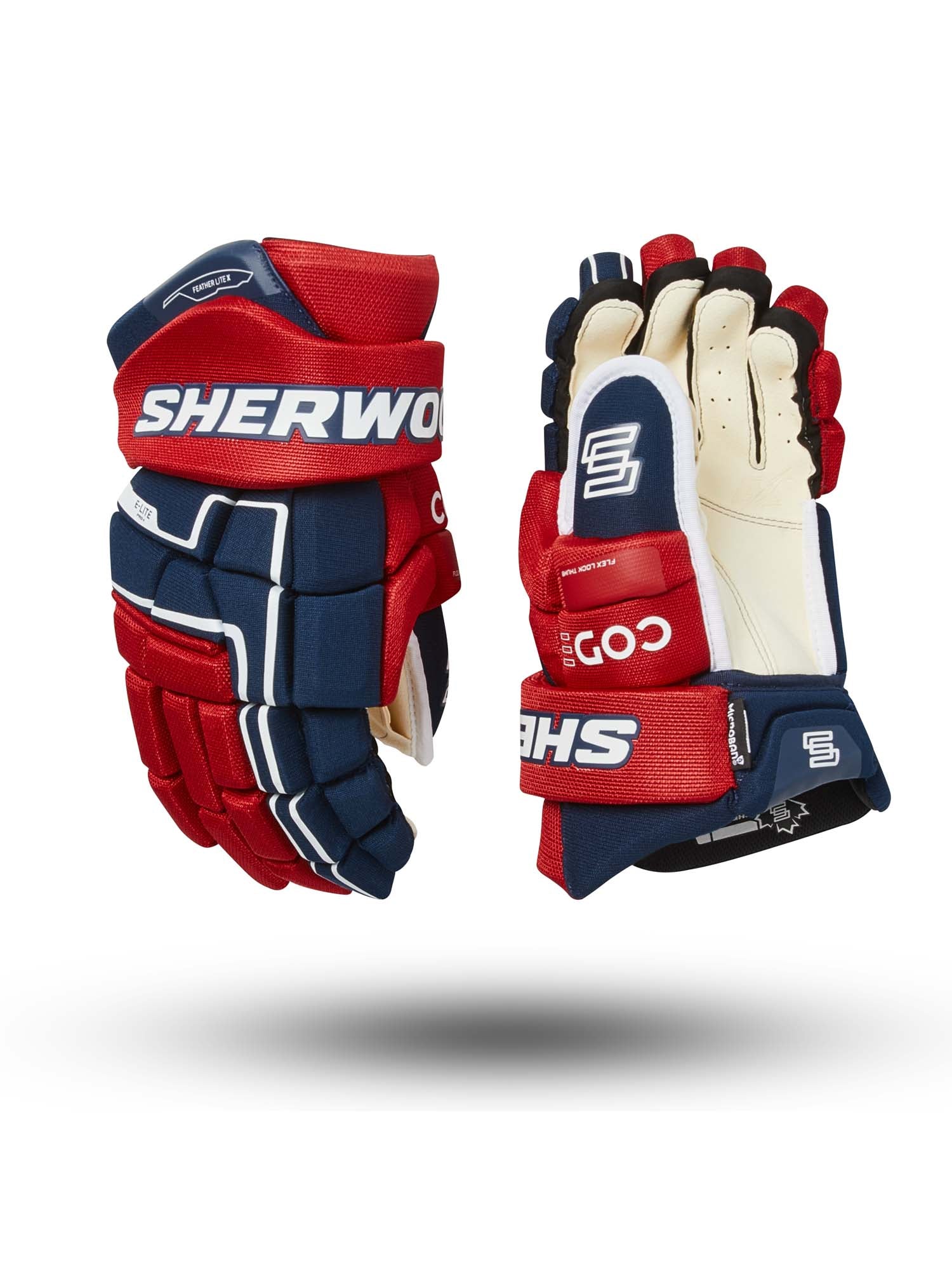 Sherwood Code Encrypt 1 - Retail Hockey Glove - Senior (Navy/Red/White)