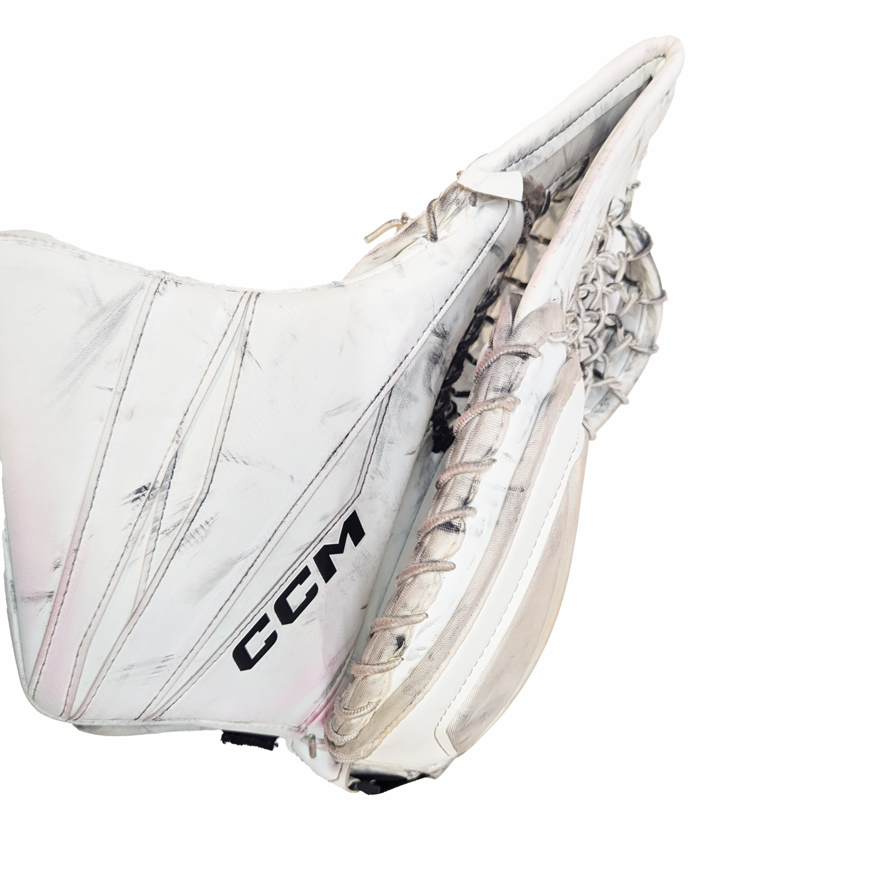 CCM Axis XF - Used Pro Stock Goalie Glove (White)