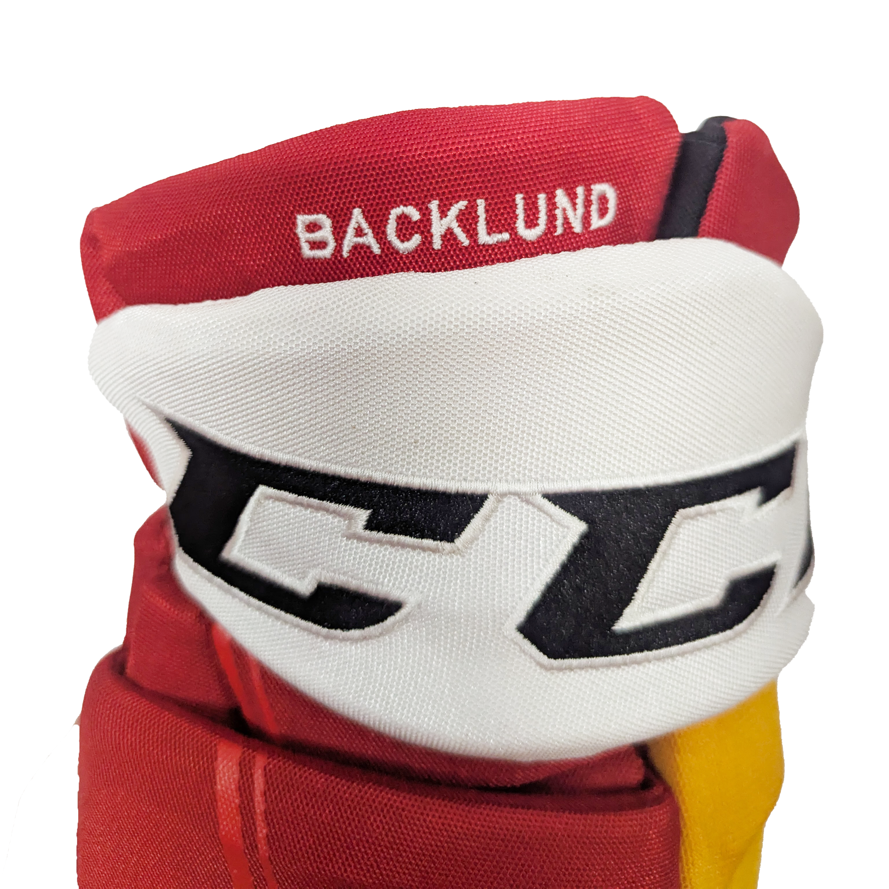 CCM HGQLPP - NHL Pro Stock Glove - Mikael Backlund (Red/Yellow/White)