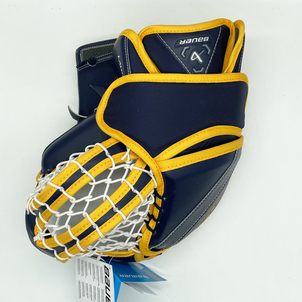 Bauer Vapor Hyperlite 2 - New Pro Stock Goalie Glove Set (Navy/Yellow)