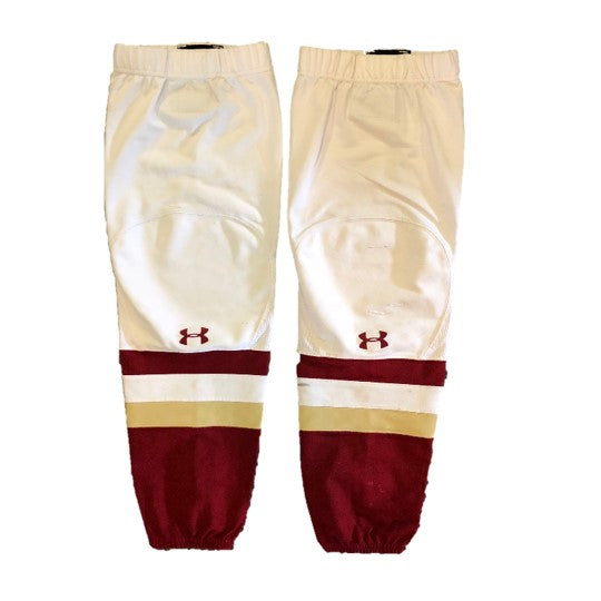 NCAA - Used Under Armour Hockey Socks (White/Maroon/Gold).