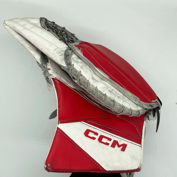 CCM Axis 2 - Used Pro Stock Goalie Glove (White/Red)