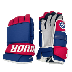 Warrior Alpha QX Pro Senior Hockey Gloves in Royal/Red/White Size 15in