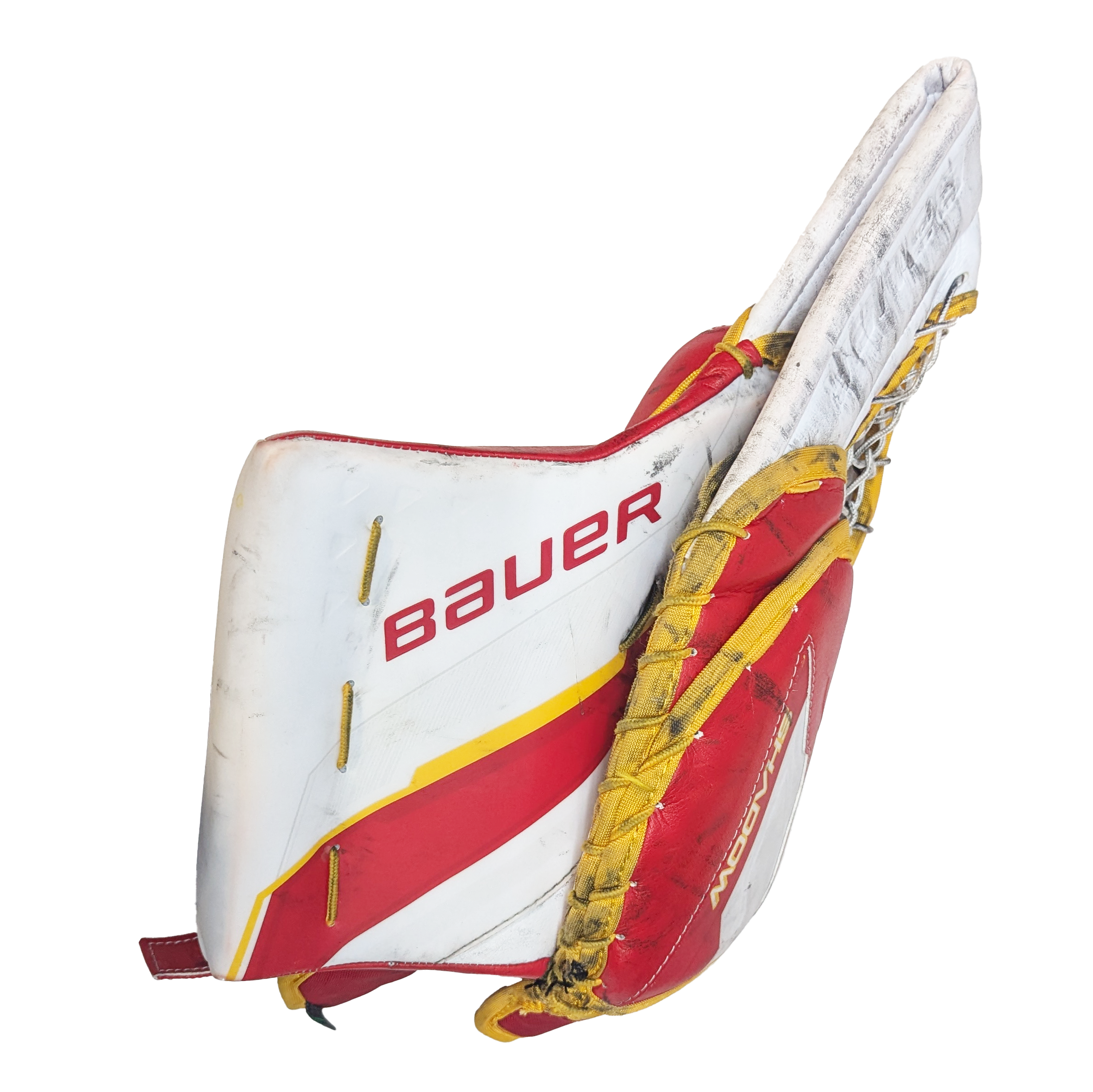 Bauer Supreme Shadow - Used AHL Pro Stock Goalie Full Set (White/Red/Yellow)