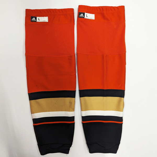 NHL Pro Stock Used Adidas Hockey Socks - Anaheim Ducks (Orange)