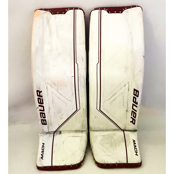 Bauer Supreme Mach - Used Pro Stock Goalie Pads (White/Maroon)