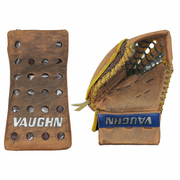 Vaughn Velocity V5 7800- Pro Stock Goalie Glove Set (Brown/Navy)