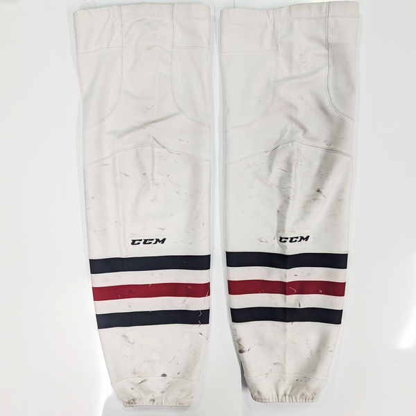 OHL - Used CCM Hockey Socks (White/Red/Black)