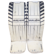 Bauer Supreme Mach - AHL Used Pro Stock Goalie Pads (White/Black/Silver)