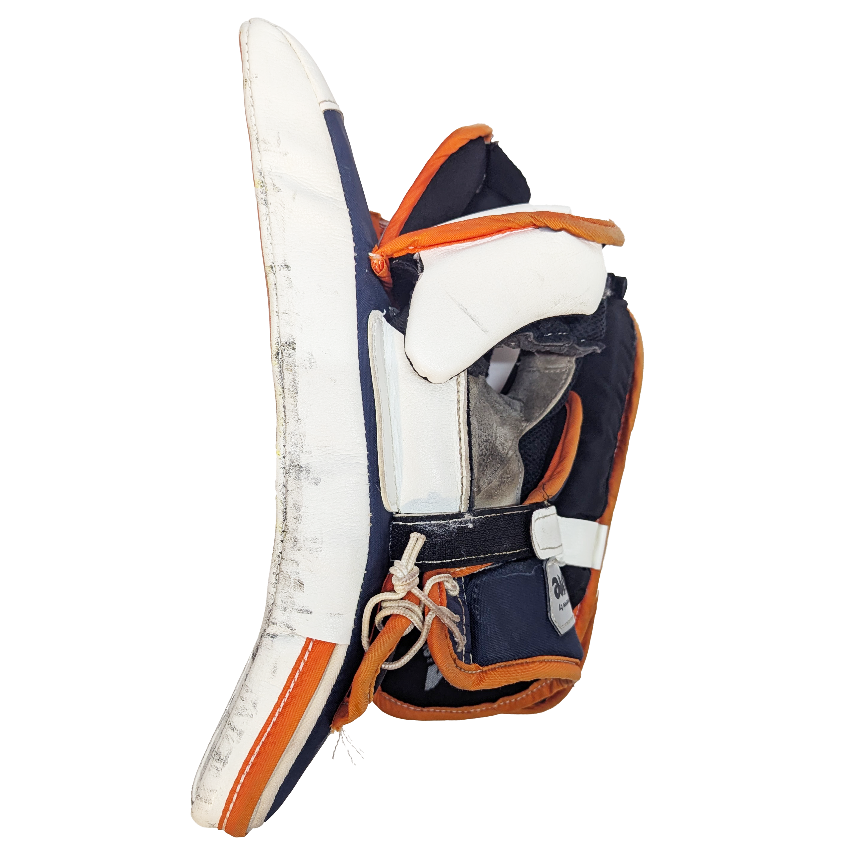 CCM Extreme Flex 4  - Used WHL Pro Stock Goalie Blocker (White/Navy/Orange)