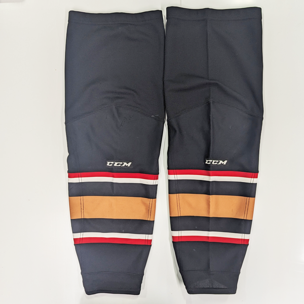 WHL - Used CCM Hockey Socks - (Black/Red/Tan)