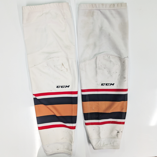 WHL - Used CCM Hockey Socks (White/Red/Tan)