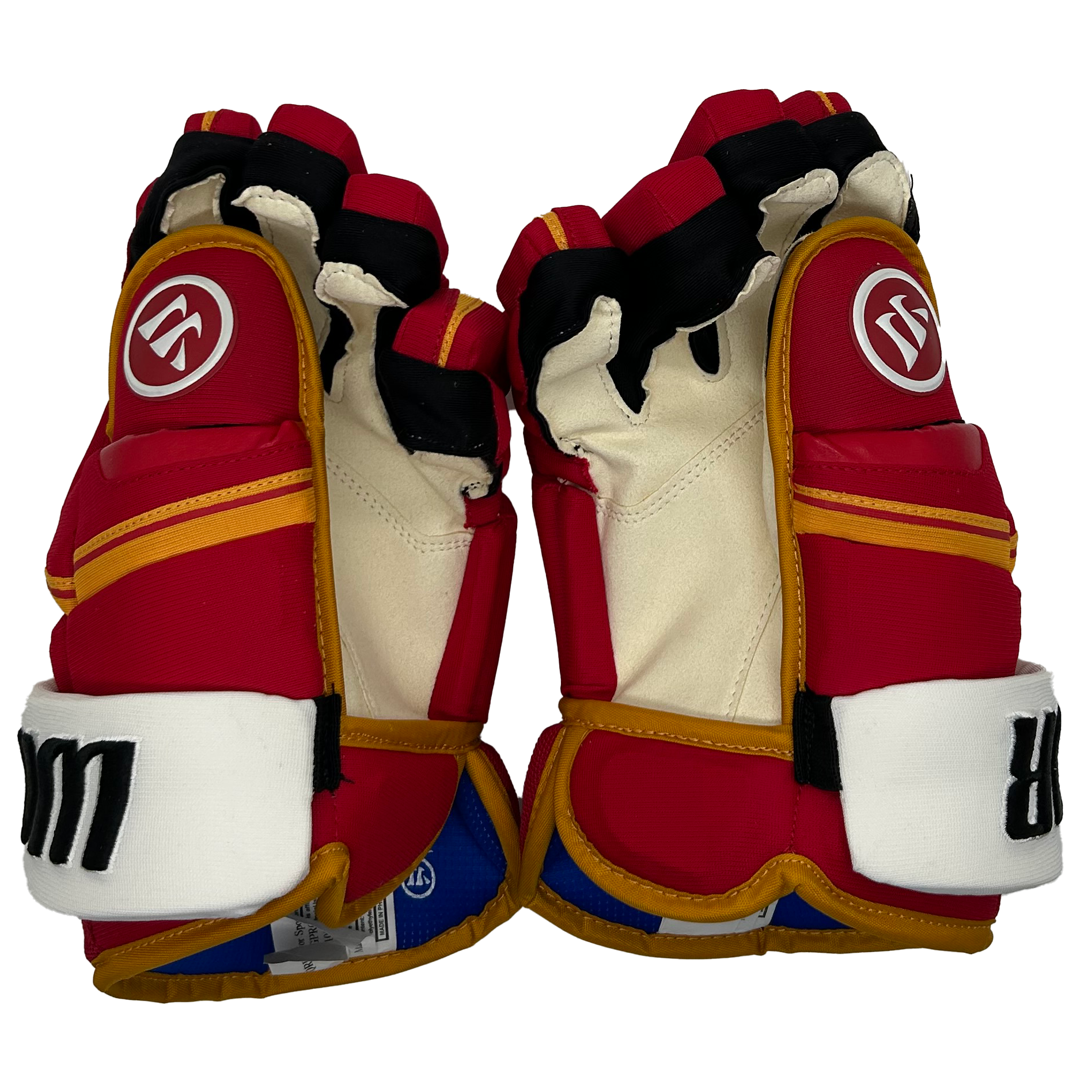 Warrior Covert QRE Pro - NHL Pro Stock Glove - MacKenzie Weegar (Red/Yellow/White)