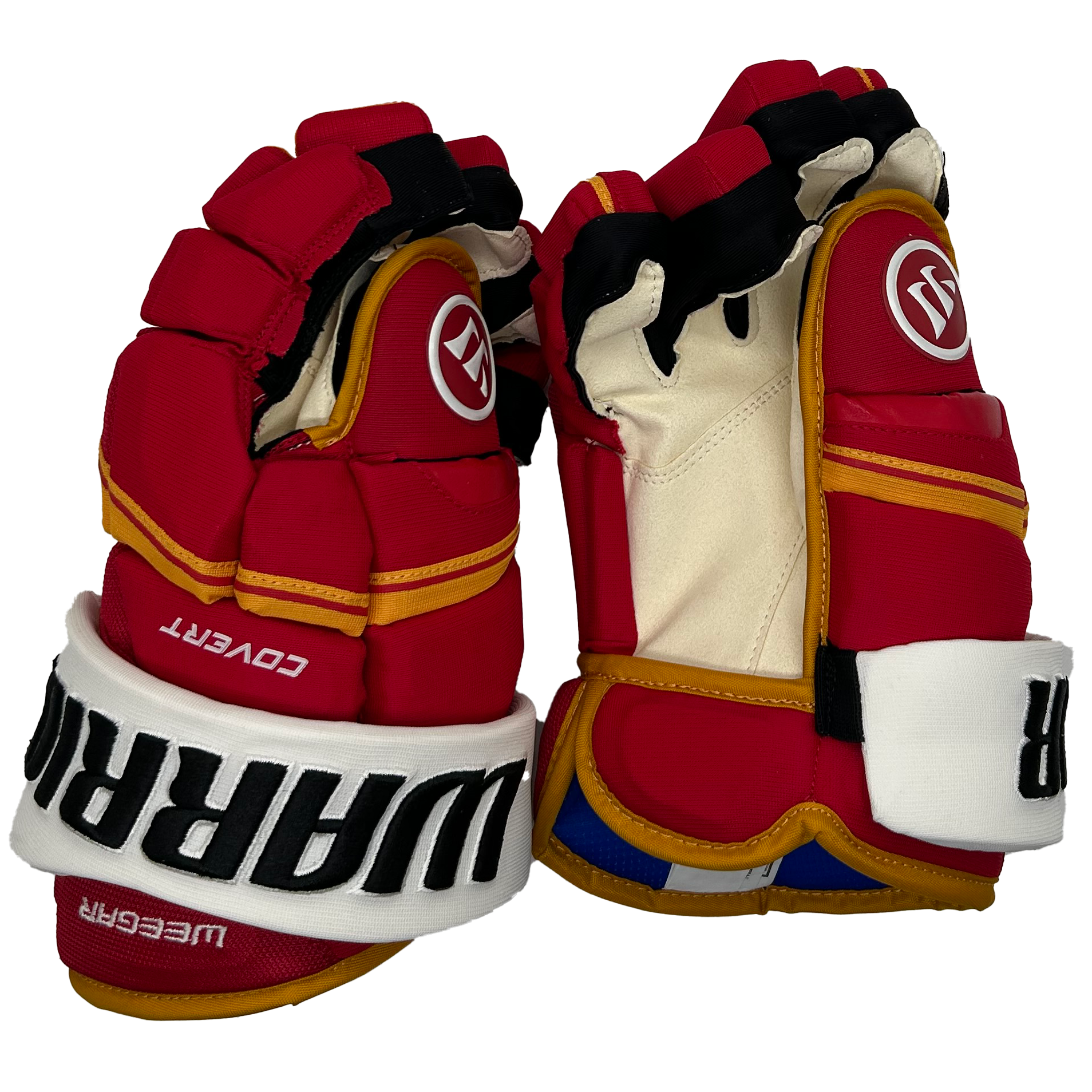 Warrior Covert QRE Pro - NHL Pro Stock Glove - MacKenzie Weegar (Red/Yellow/White)