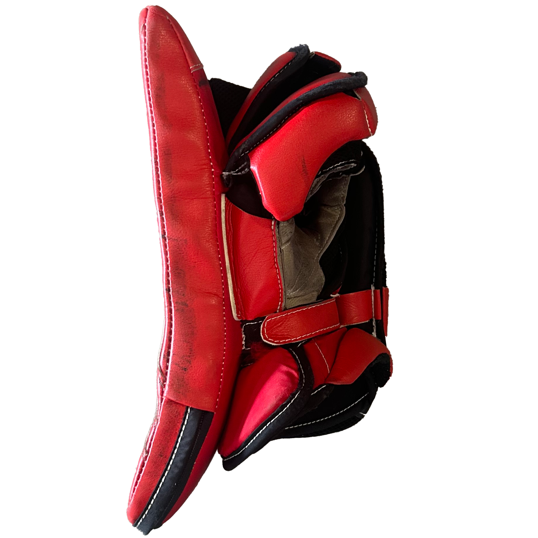True L20.2 - Used Pro Stock Goalie Blocker (Red/Black/White)