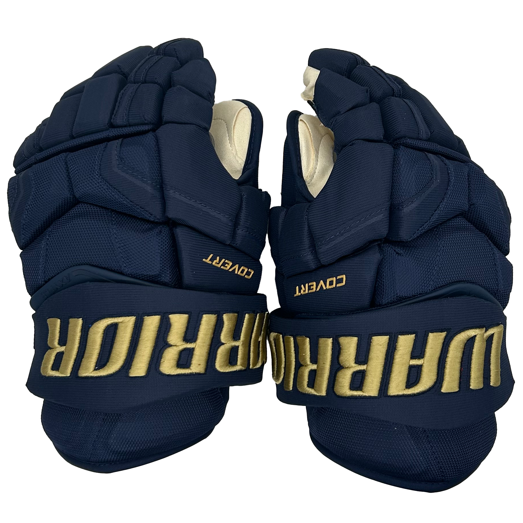 Warrior Covert QRE - PWHL Pro Stock Hockey Glove - Montreal Victoires (Navy/Gold)