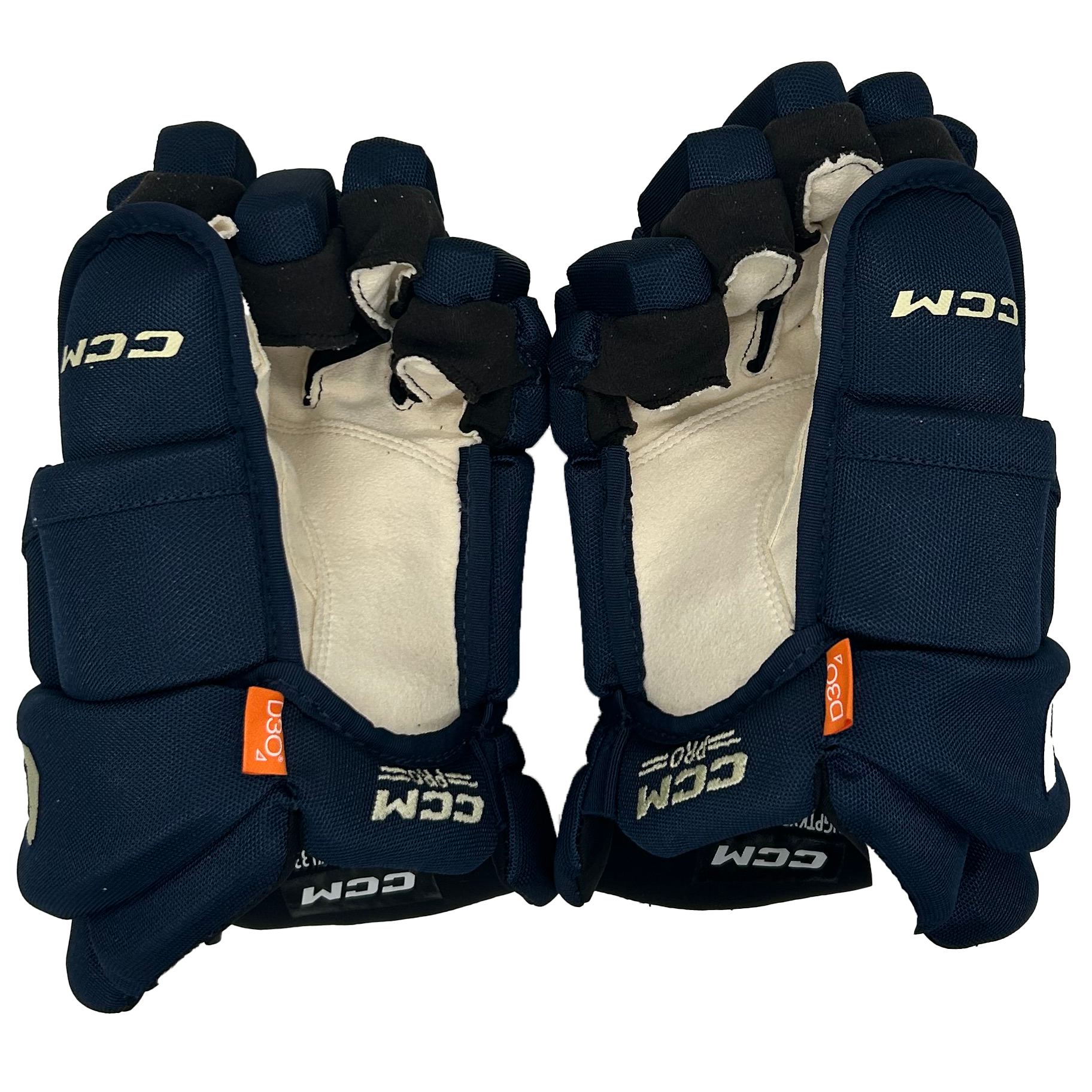 CCM HGTKXFSP - PWHL Pro Stock Glove - Montreal Victoires (Navy/Gold)