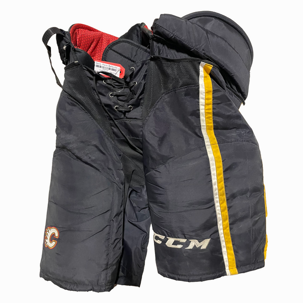 CCM HP45 - Used Pro Stock Hockey Pants - Calgary Flames (Black/White/Yellow)