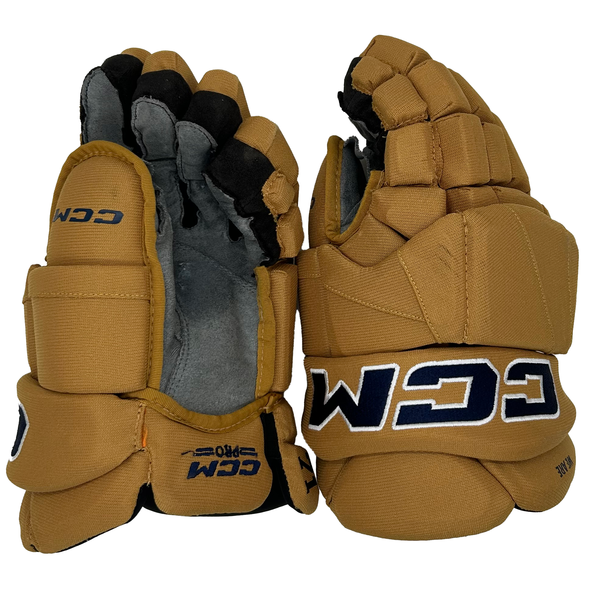 CCM HGTKXFSP - Used NCAA Pro Stock Hockey Glove (Gold)