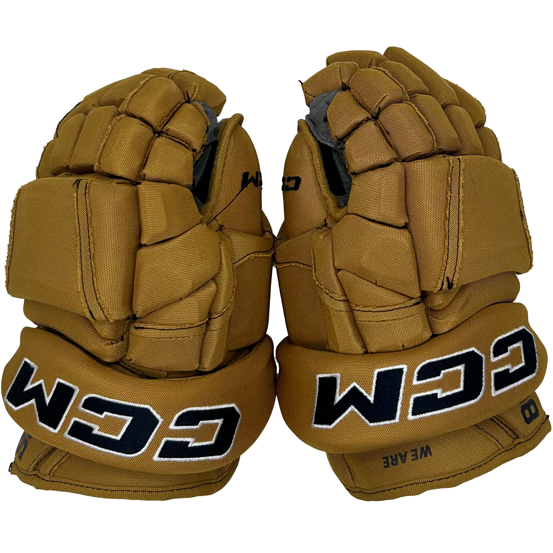 CCM HG12PP - Used NCAA Pro Stock Gloves (Gold/Navy)