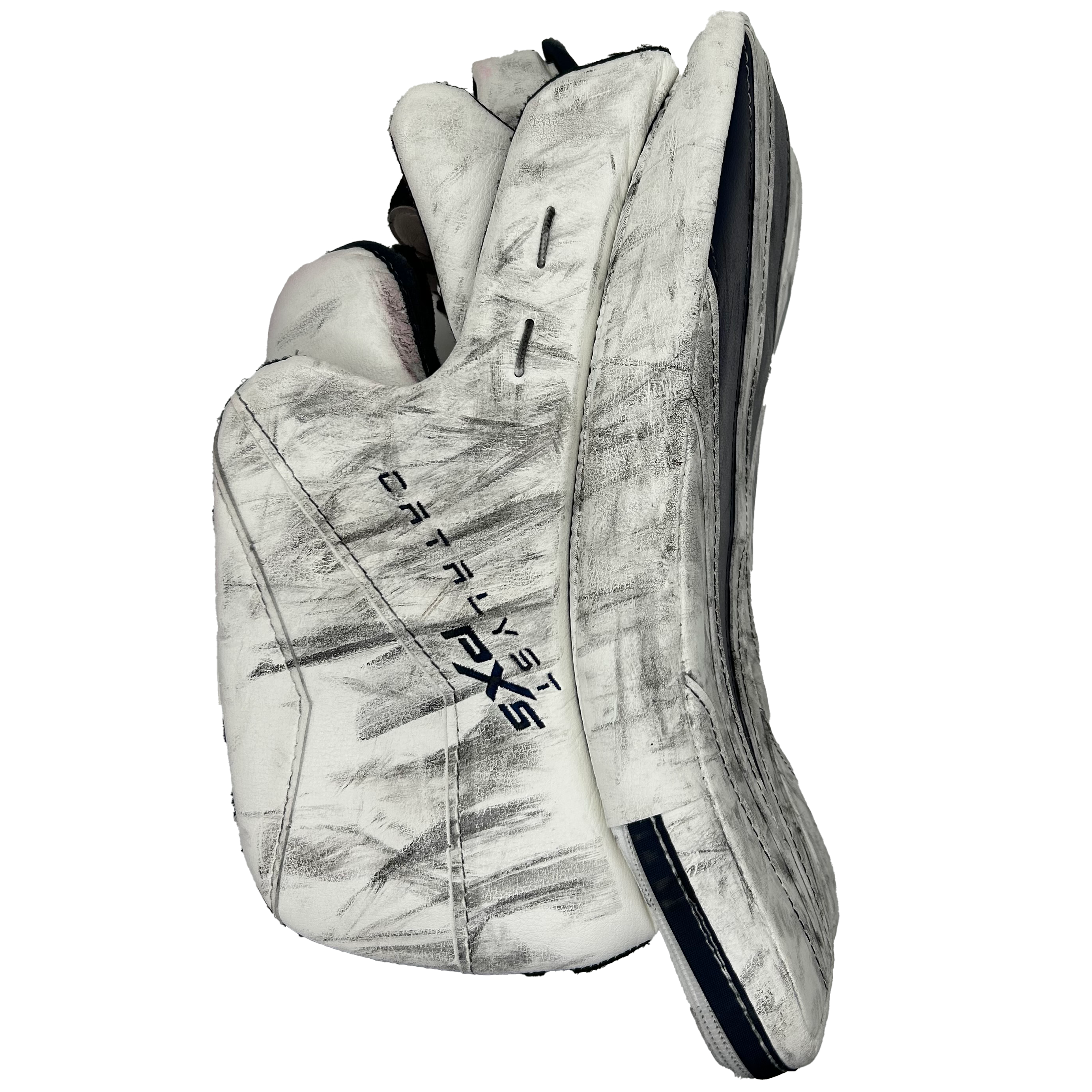 TRUE Catalyst PX5 - Used Pro Stock Goalie Blocker (White/Navy)