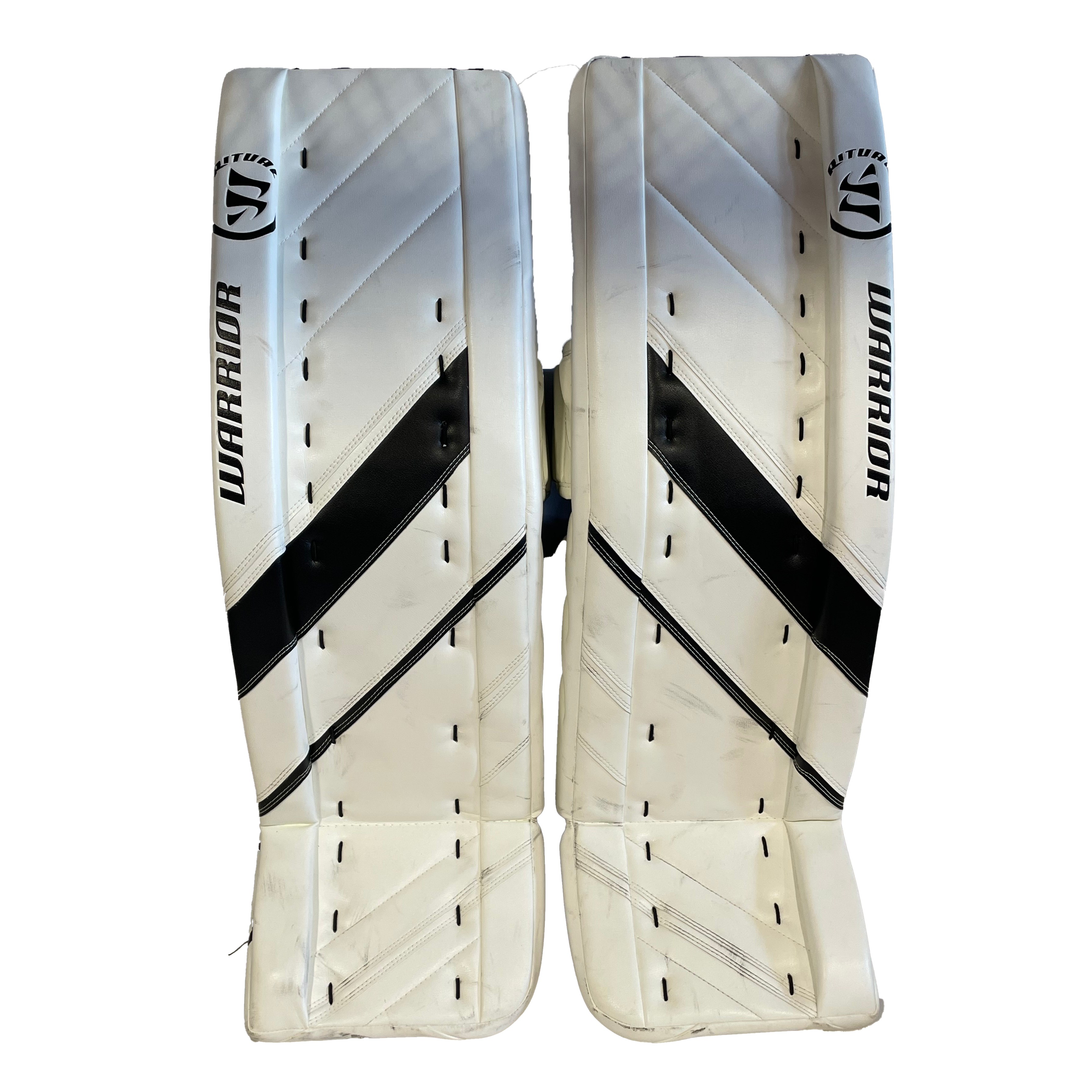 Warrior Ritual G4 Pro - Used Pro Stock Goalie Pads (White/Black)