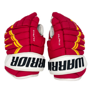 Warrior Alpha DX - Used Pro Stock Hockey Gloves (Red/Yellow/White)