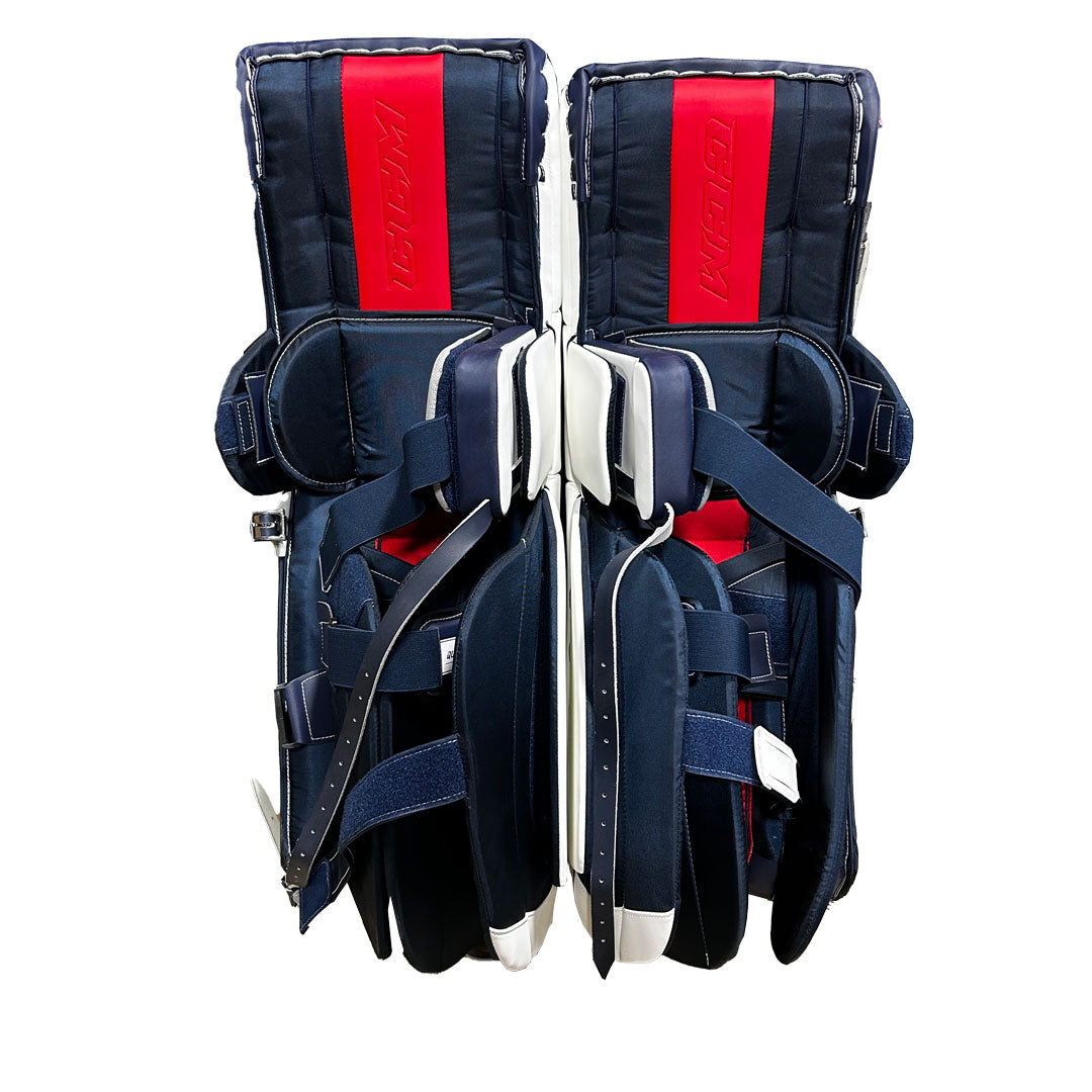 CCM Extreme Flex 5 - New Pro Stock Goalie Pads (White/Navy/Red)