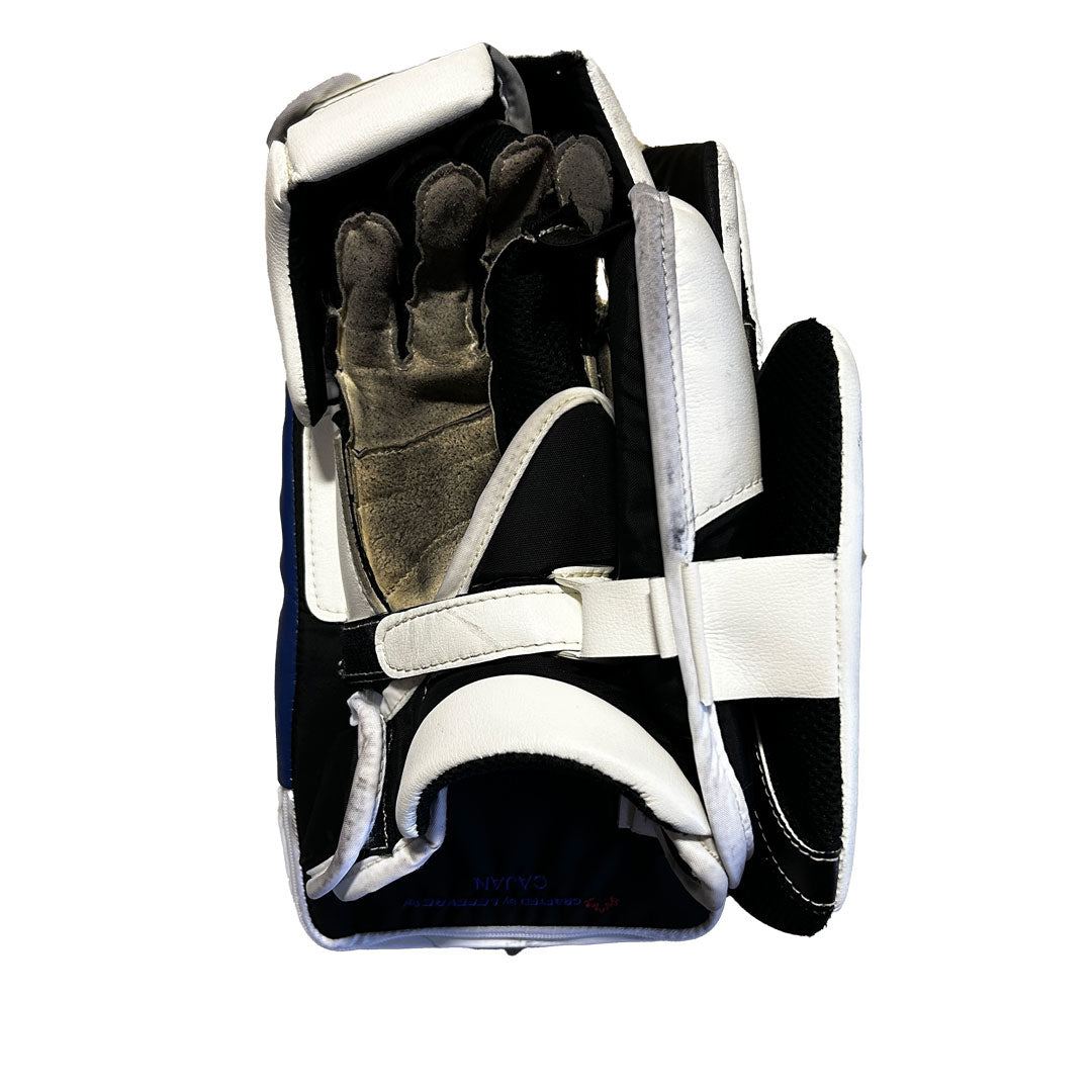 True Catalyst PX3 - Used Pro Stock Goalie Blocker (White/Blue/Gold) #2