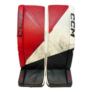 CCM AXIS 2 - Jambières de gardien Pro Stock usagées (Blanc/Rouge/Noir)