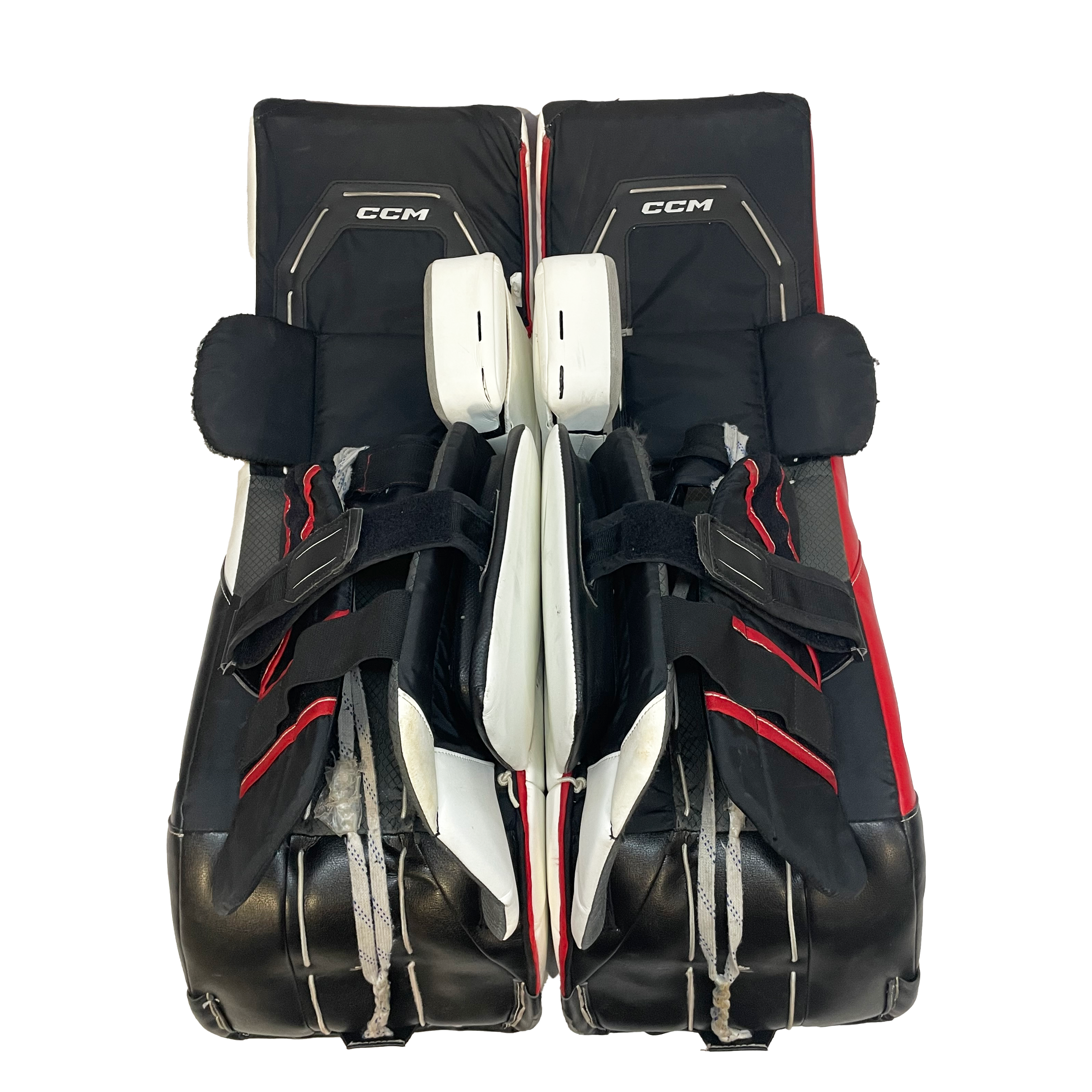 CCM AXIS 2 - Jambières de gardien Pro Stock usagées (Blanc/Rouge/Noir)