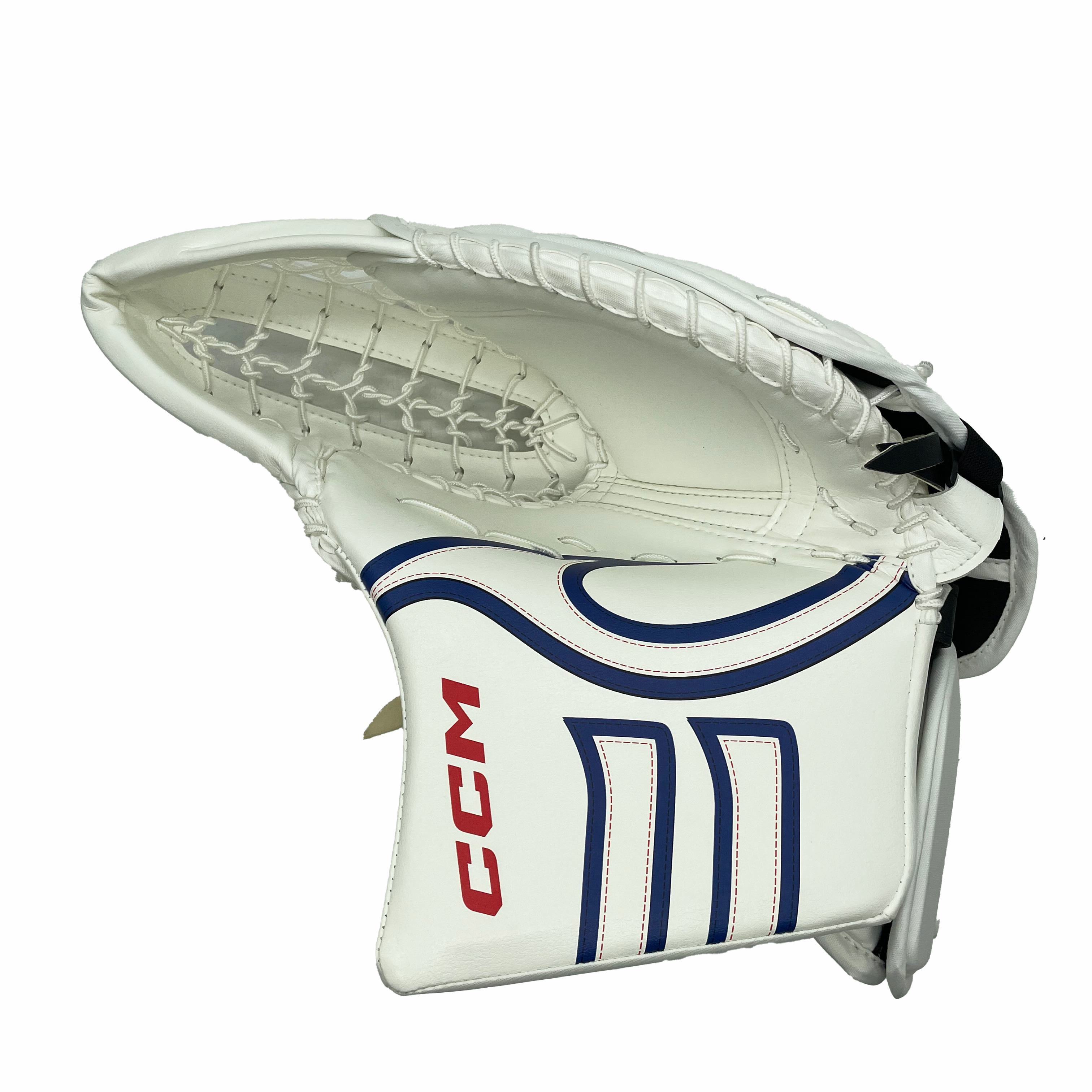CCM Extreme Flex 6 - Pro Stock Goalie Glove (White/Blue)