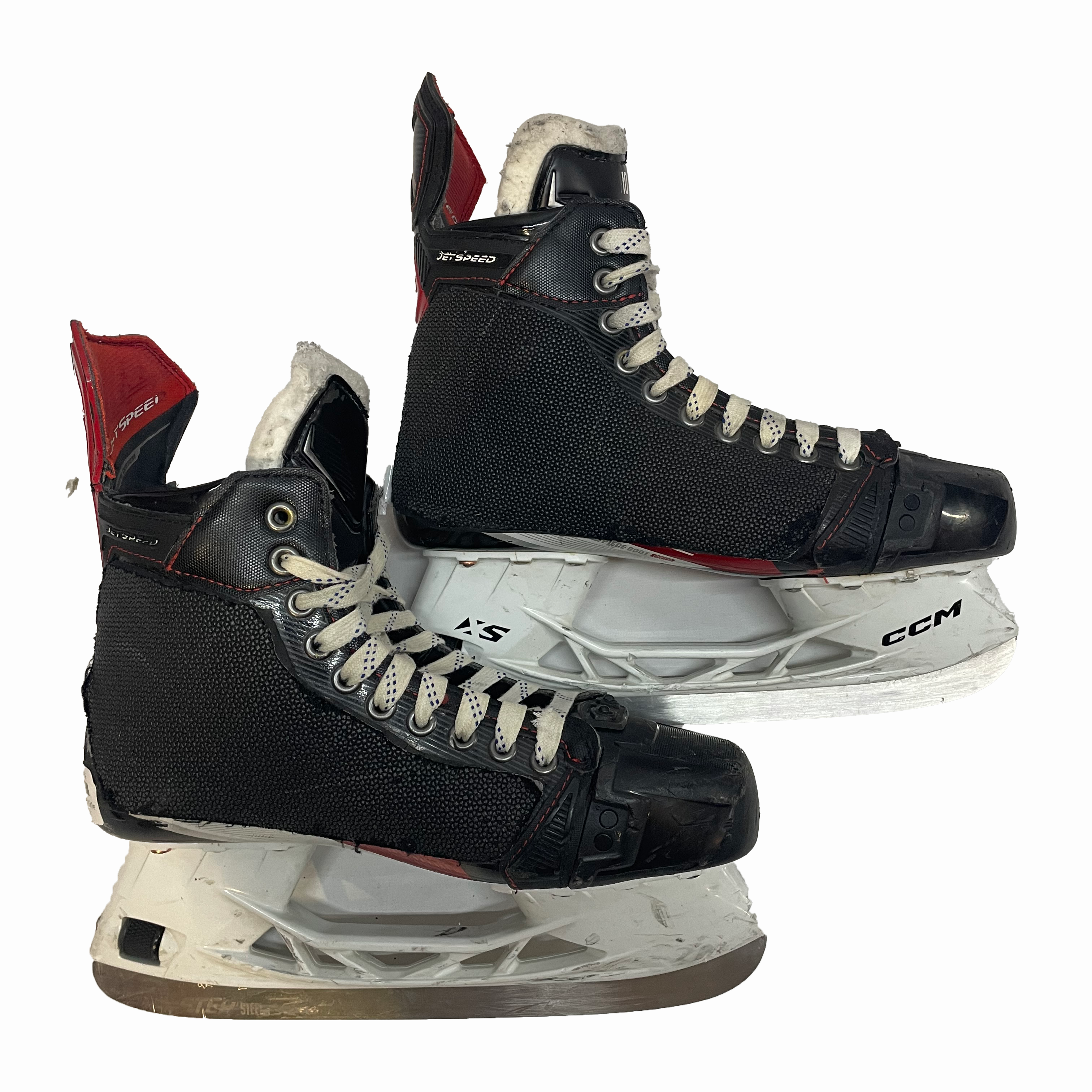 CCM Jetspeed FT4 Pro - Used Pro Stock Hockey Skates with Shot Blockers - Size 8R