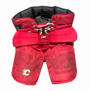 Vaughn - Used NHL Pro Custom Goalie Pants - Calgary Flames (Red/White/Yellow)