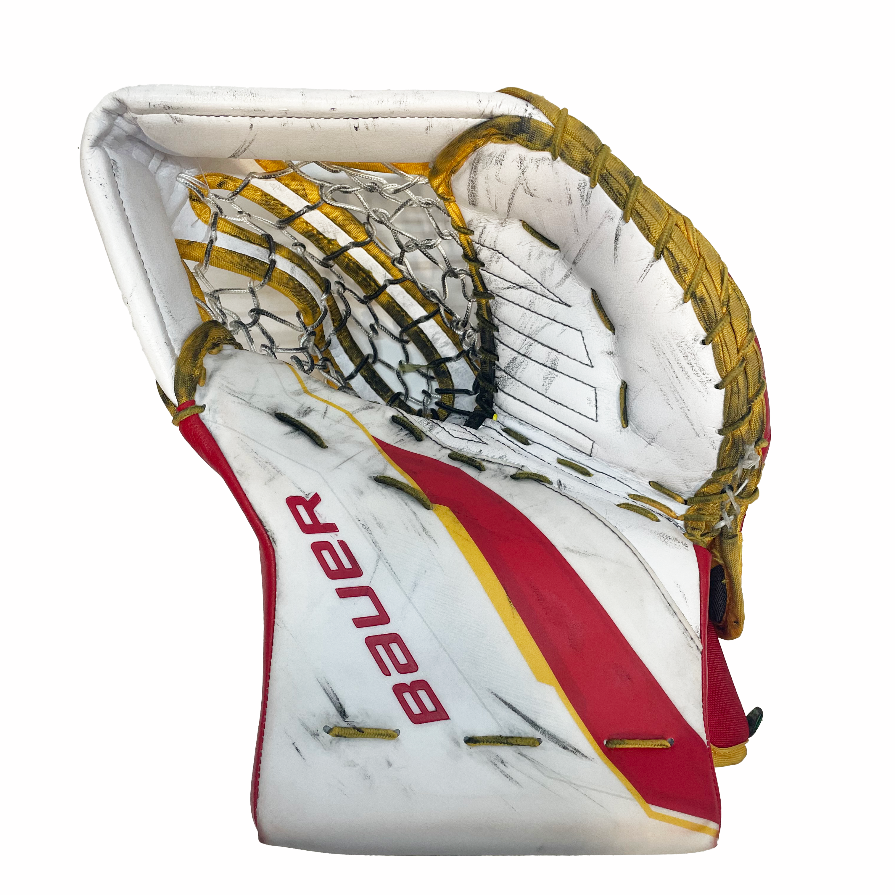 Bauer Supreme Shadow - Used Pro Stock Goalie Full Set (White/Red/Yellow)