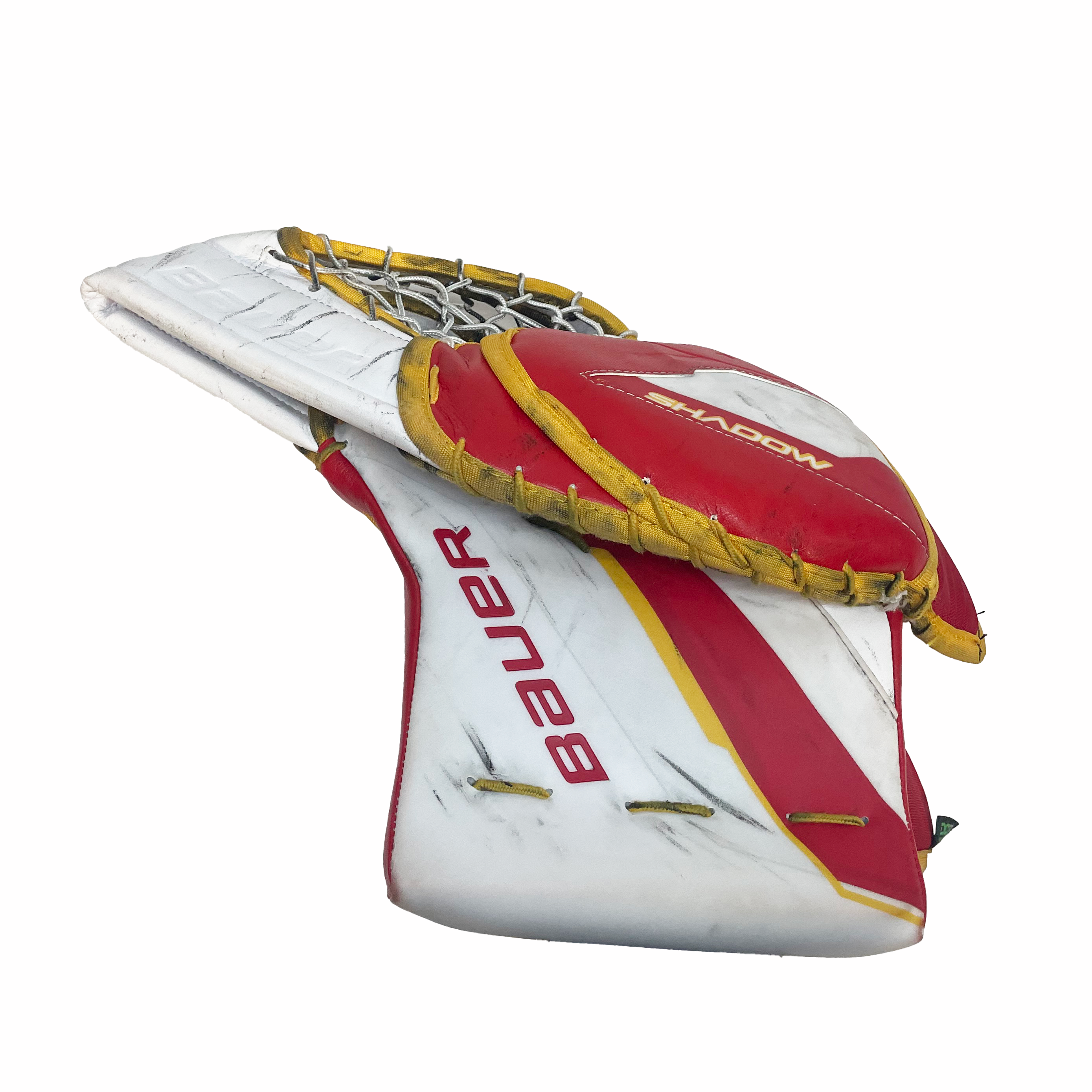 Bauer Supreme Shadow - Used Pro Stock Goalie Full Set (White/Red/Yellow)