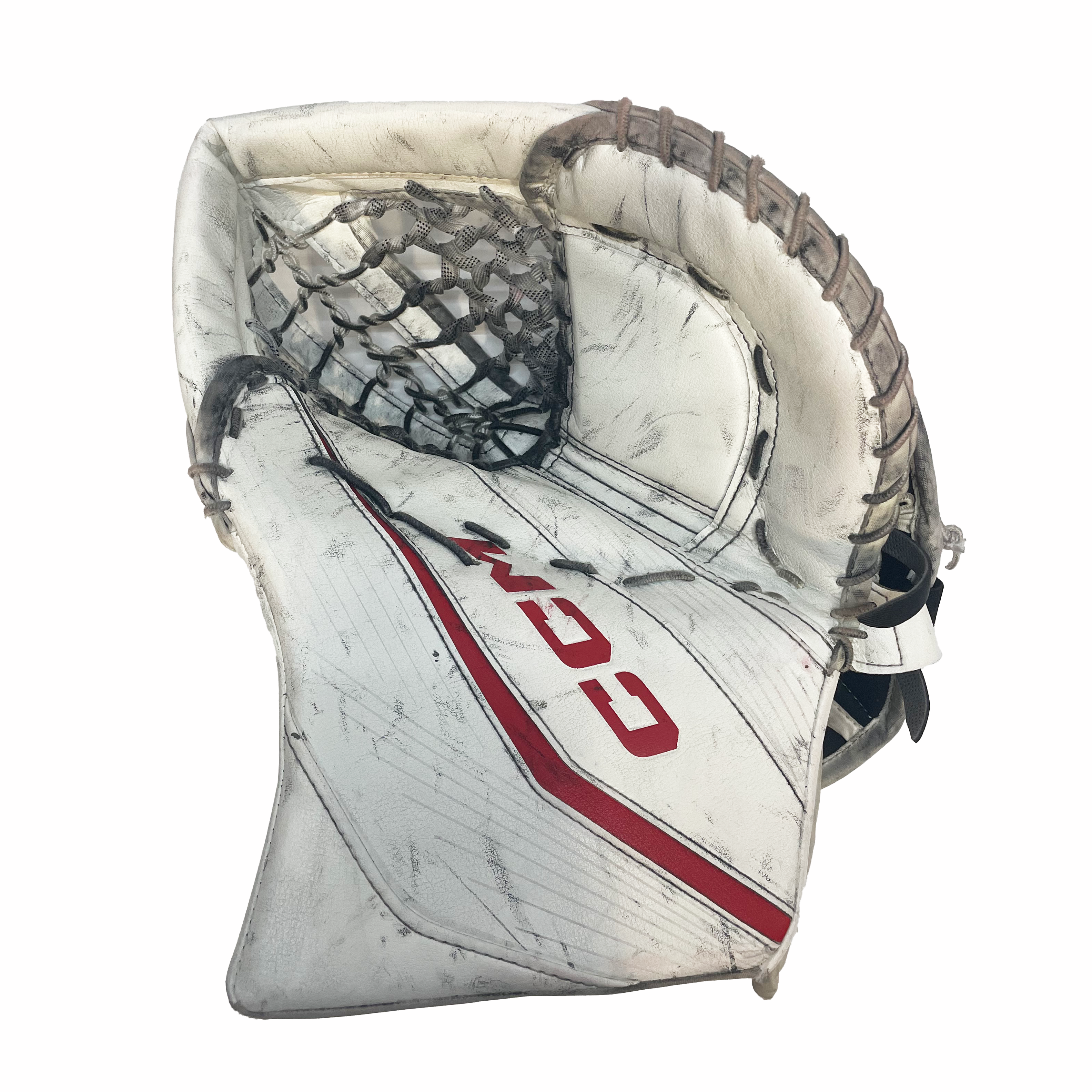 CCM Extreme Flex 6 - Used AHL Pro Stock Goalie Glove (White/Red)