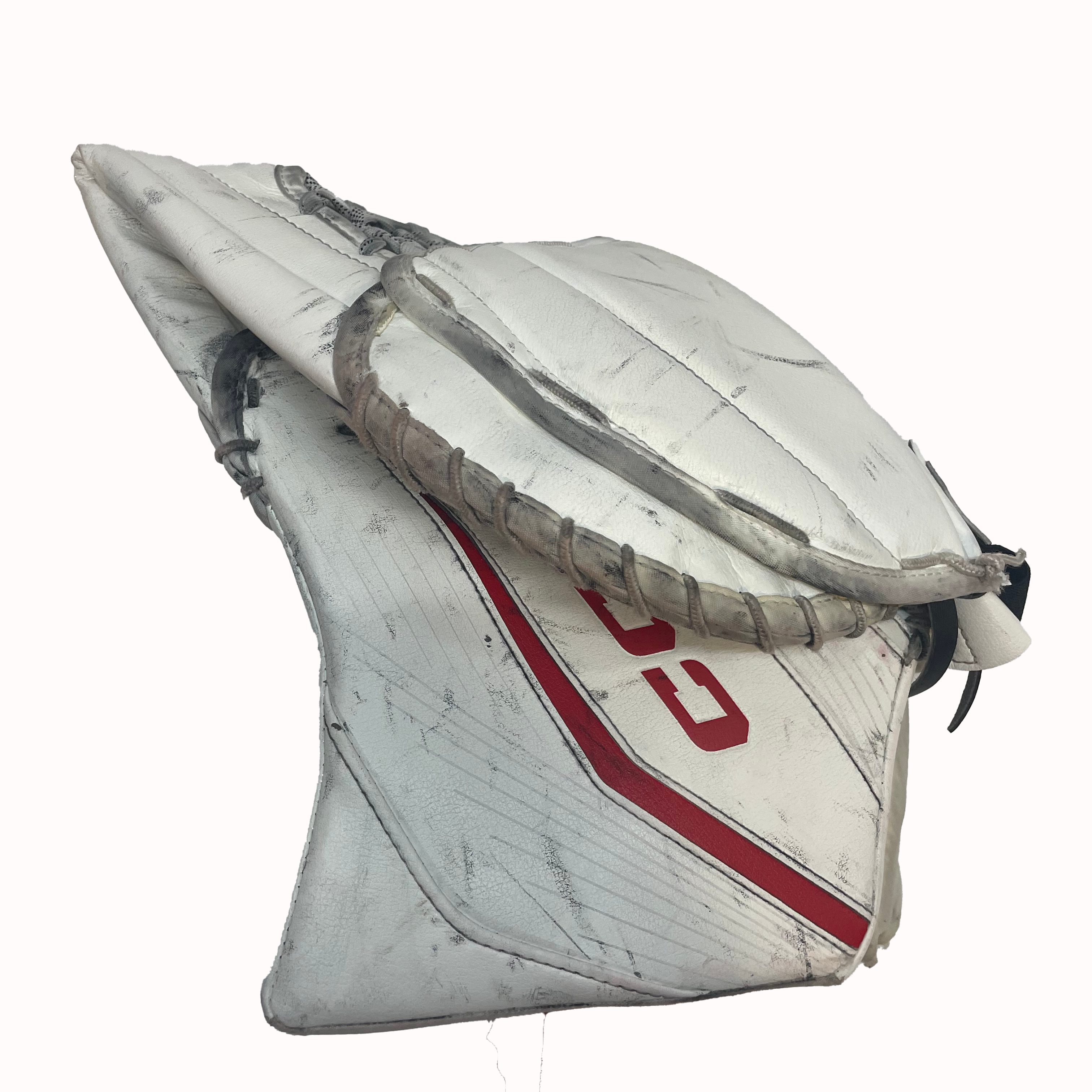 CCM Extreme Flex 6 - Used AHL Pro Stock Goalie Glove (White/Red)