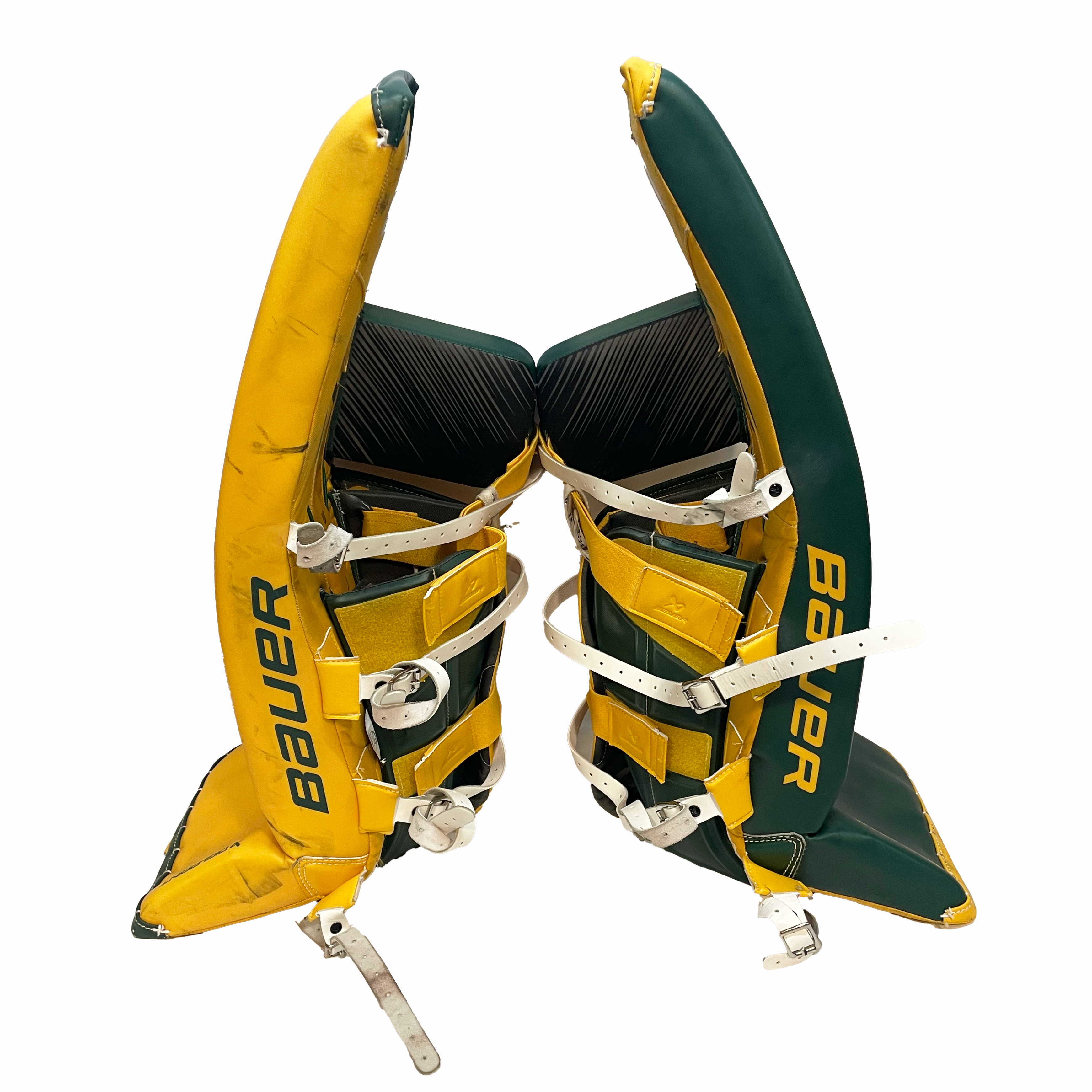 Bauer Vapor Hyperlite 2 - Used Pro Stock Goalie Pads (Green/Yellow)