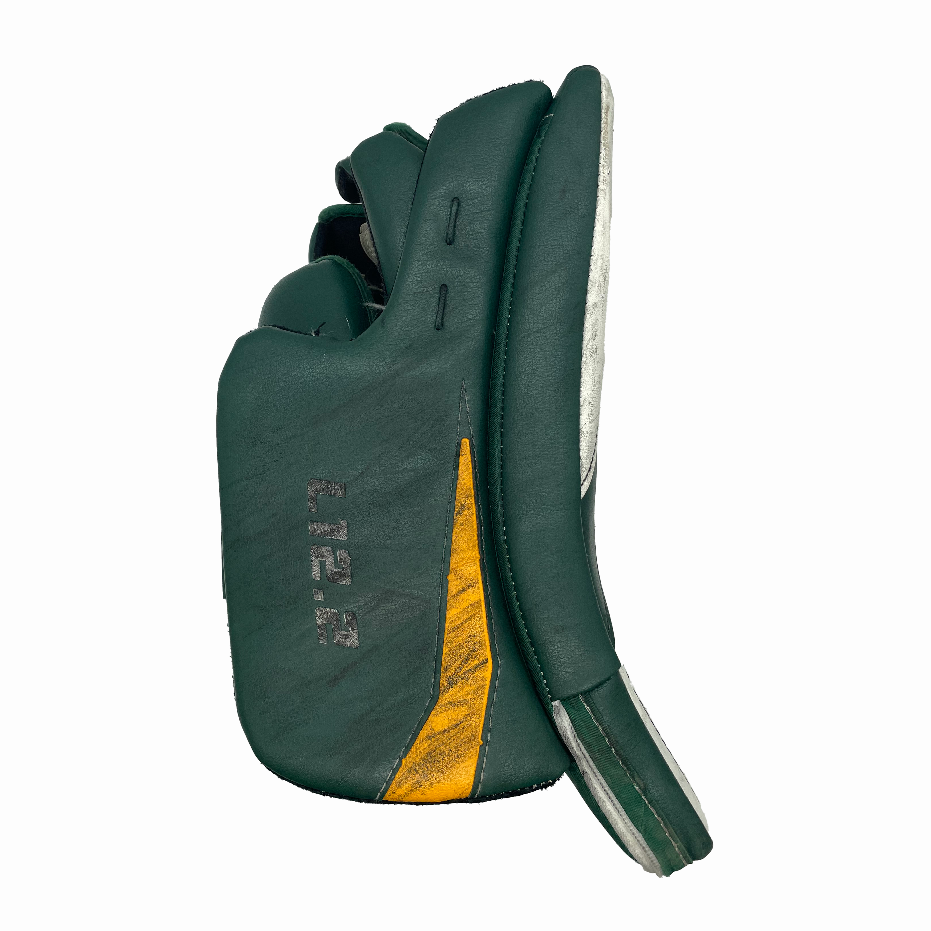 True L12.2 - Used Pro Stock Goalie Blocker (Green/Yellow/White)