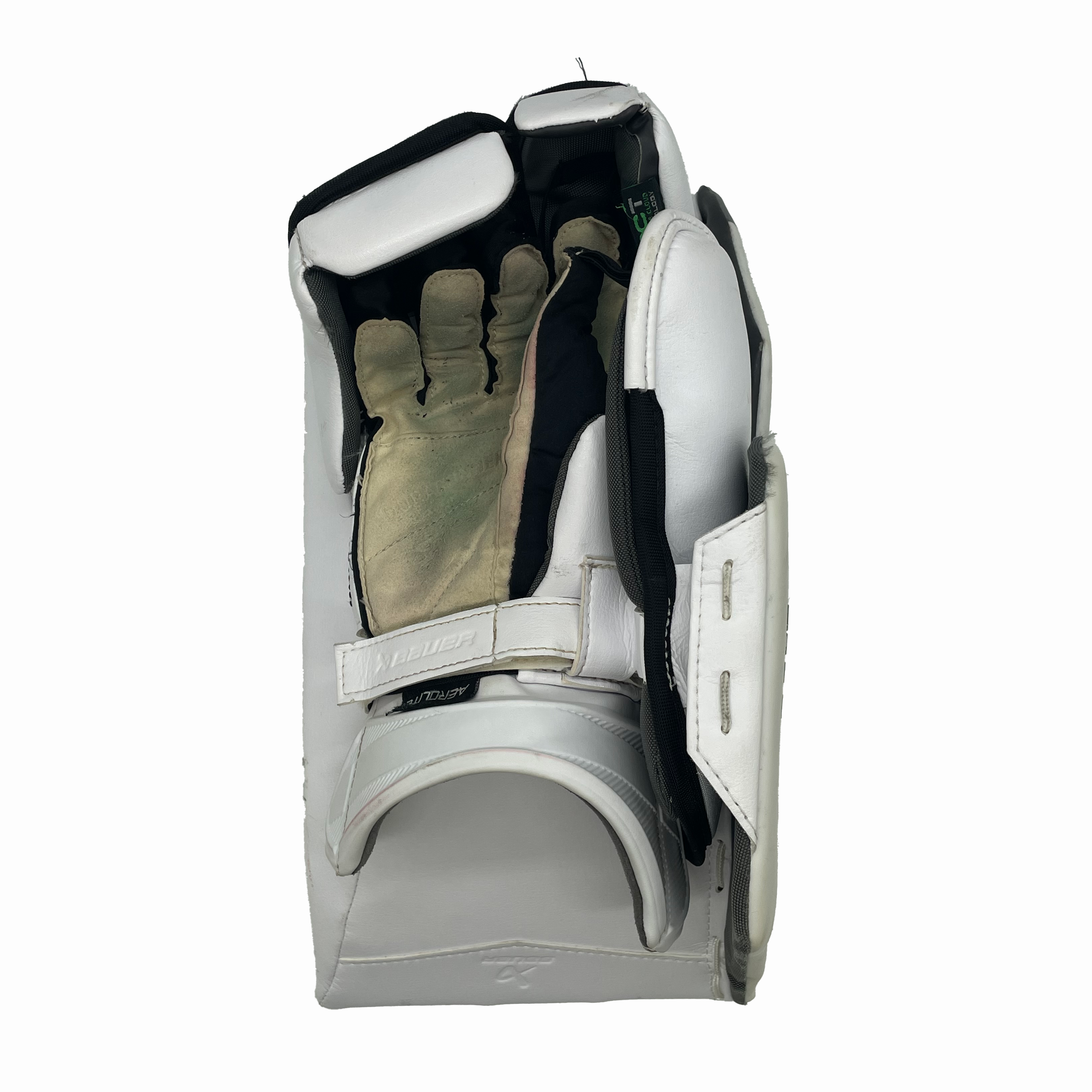 Bauer Vapor Hyperlite 2 - Used NCAA Pro Stock Goalie Blocker (Black/White/Silver)