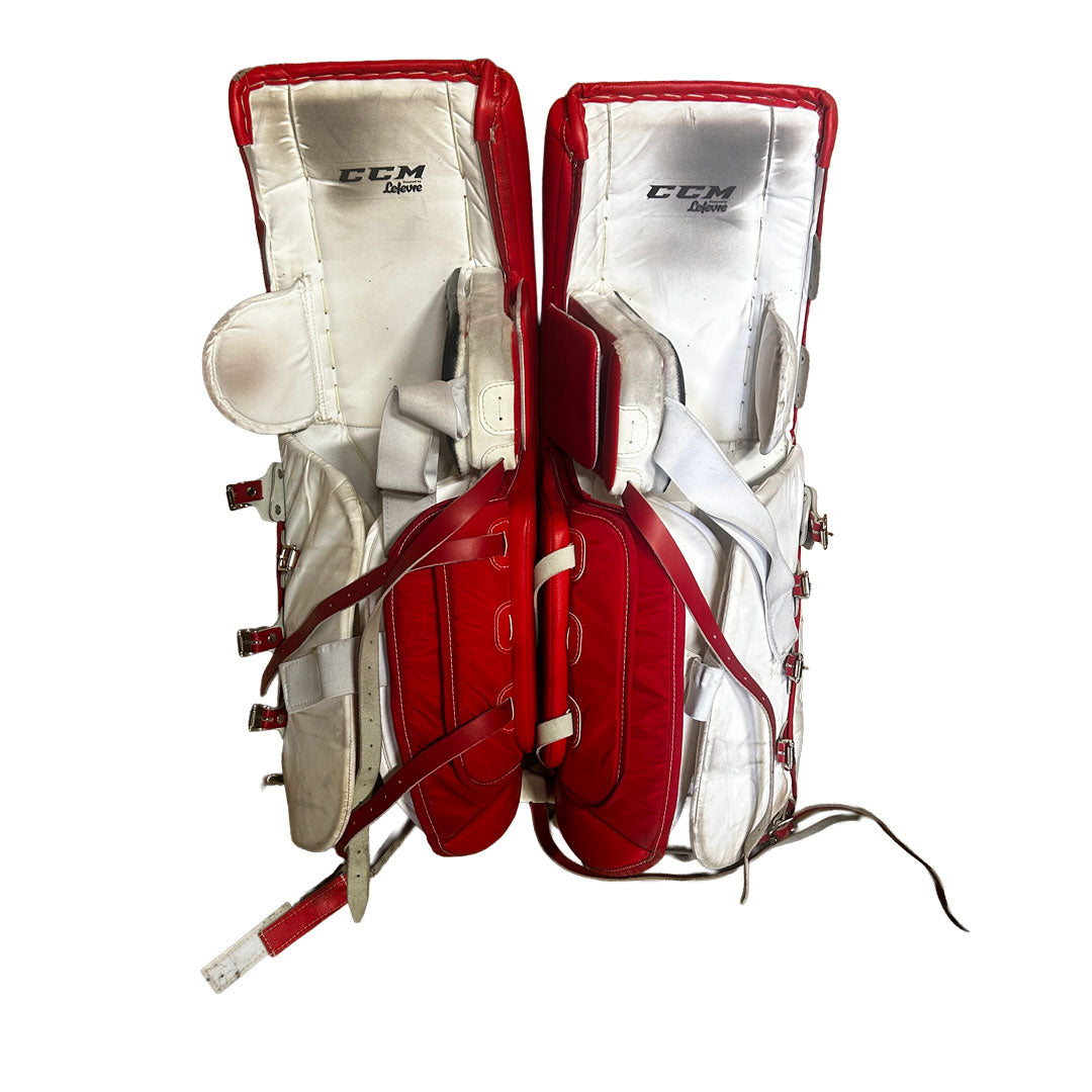 CCM Premier II - Used Pro Stock Goalie Pads (White/Red/Black) #2