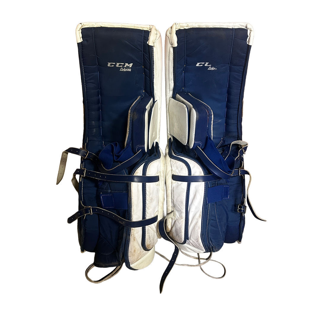CCM Premier II - Used Pro Stock Goalie Pads (White/Blue/Red)