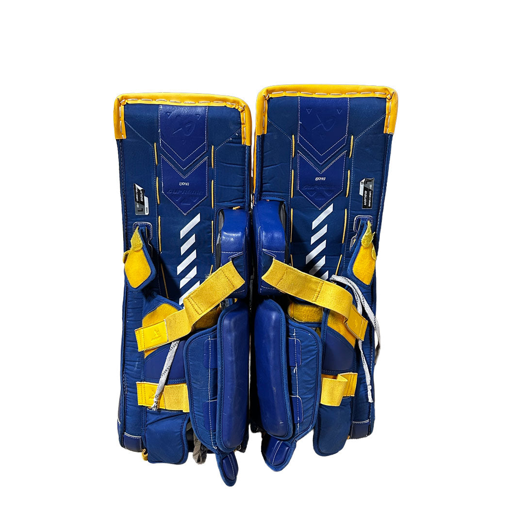 Bauer Supreme Shadow - Used Pro Stock Goalie Pads (Yellow/Blue)