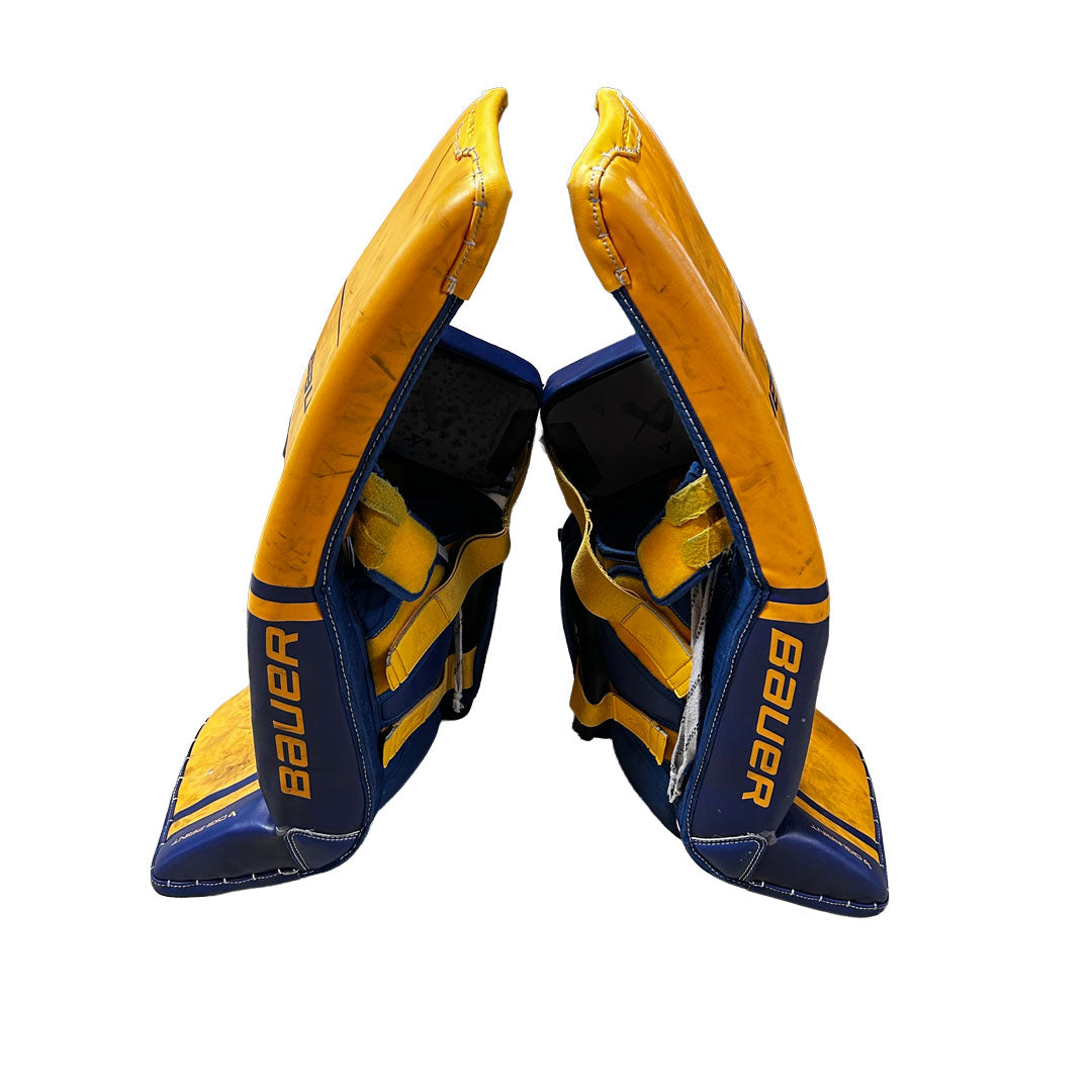 Bauer Supreme Shadow - Used Pro Stock Goalie Pads (Yellow/Blue)